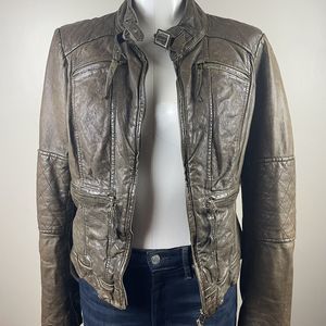 Blanc Noir Brown Leather Jacket